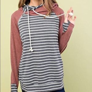 Colorblock Double Hood Hoodie